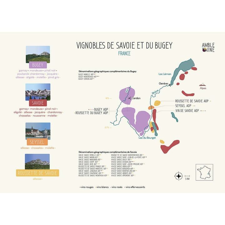 Carte des vins de Savoie et du Bugey